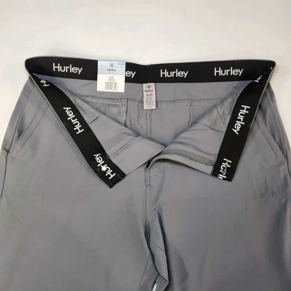 Hurley Men's Pants Performance Stretch Pants Zip Pocket / 36X30 / Gray /‎ New